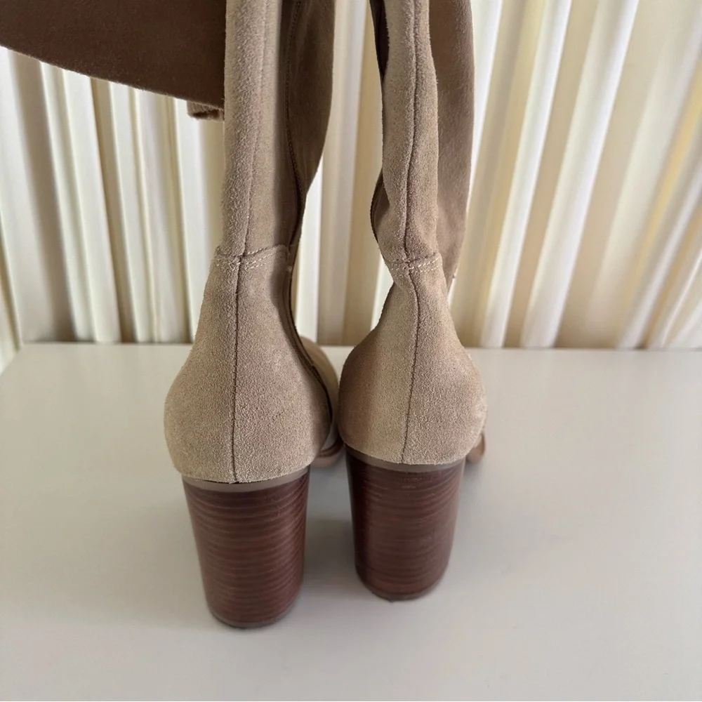 Kelsi‎ Dagger Logan Fawn Over The Knee Tan Light Brown Suede Boots Size 9.5